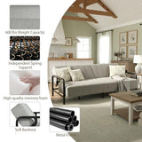 Homy Casa Convertible Sofa Bed with Metal Frame and Upholstered Cushion for Living Room Guest Room and Small Apartment (Grey) Homy Casa