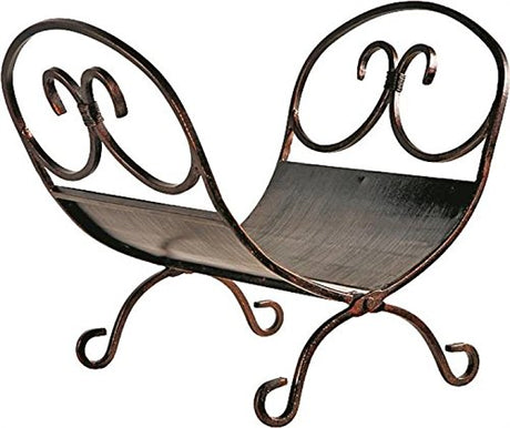 Rocky Mountain Goods Decorative Indoor Log Rack - Heavy Duty Iron with Antique Bronze Finish - Perfect Size for Indoor use - Pre Assembled - Decorative Log Holder Design and Finish Rocky Mountain Goods