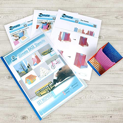 3D Pen Paper Stencils for Flower Pot, Pen Holder, School Bus, Bird House, Bicycle - Compatible with 3Dmate Base 3D Pen (Mat Not Included) 3Dmate