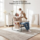 HavBeat Comfy Accent Chair Cozy Reclining Sleeper Oversized Recliner Arm Chairs for Living Room Modern Lounge Armchair with Wood Armrests Sturdy Upholstered Single Sofa for Bedroom Home Office