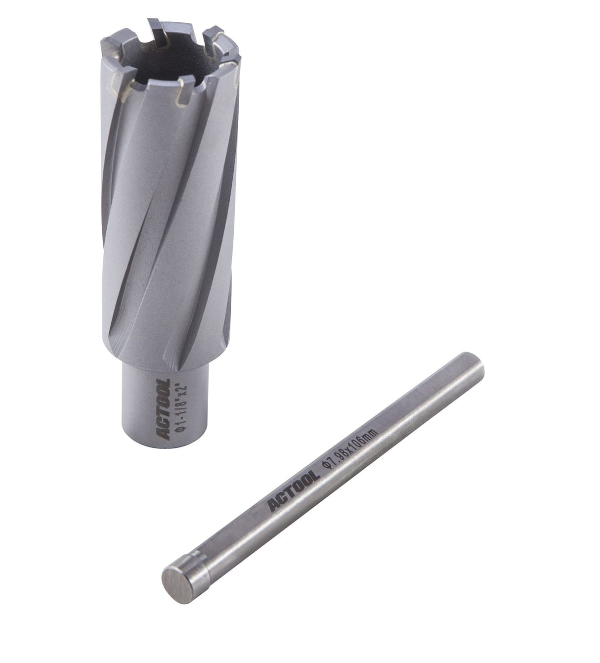 ACTOOL 1-1/8'' Diameter x 2'' Depth of Cut Carbide Tipped TCT ANNULAR Cutter with 3/4'' Weldon Shank ACTOOL