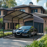 PHI VILLA 10 x 15 ft Heavy Duty Carport with Galvanized Steel Roof Multi-Use Shelter, Sturdy Metal Carport for Cars, Boats, and Tractors PHI VILLA