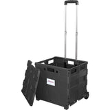 Office Depot Mobile Folding Cart With Lid, 16in.H x 18in.W x 15in.D, Black, 50801 Office Depot