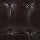 SIMPLIHOME Cosmopolitan Parson Dining Chair (Set of 2), Tanners Brown Faux Leather and SOLID WOOD, Square, Upholstered, For the Dining Room, Contemporary Modern SIMPLIHOME