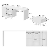 ECACAD 80.7" Kitchen Island with Storage, Wood Kitchen Prep Table White Stationery Storage Cabinet with 3 Drawers, Open Shelves & 2 Cabinets for Dining Room ECACAD