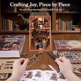 VkotaVkoty [2026 New] Dinosaur Museum Book Nook Kit with Dust Cover & LED Light, DIY Miniature House Kit Toy, 3D Wooden Puzzle Bookshelf Decor Building Kit, Birthday Gifts for Family & Friends
