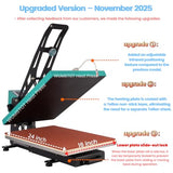 Heat Press Machine for T-Shirts: 2025 Upgraded 16x24 Auto Open Heat Press Slide-Out,Heated Surface with Teflon Non-Stick Coating,110V, 2000W, for DTF on Tshirts, Bags, Cushion(Not for Sublimation) WUMSTOT