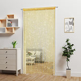 Atsweetlife Door String Curtain Doorway Beads Curtains,Hanging Room Divider Beaded Decor Hippie Glitter Fringe Panel Closet Window Doors Sequin Sheer Boho Doors Tassel (Gold) Atsweetlife