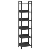 MAHANCRIS Bookshelf, 6-Tier Bookcase, Standing Book Shelf for Small Space, Storage Shelf Organizer, for Living Room, Bedroom, Study, Balcony, Black BKHB6601 MAHANCRIS