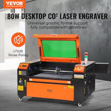 VEVOR 80W CO2 Laser Engraver, 20 x 28 in, 19.7 IPS Laser Cutter Machine with 2-Way Pass Air Assist, Compatible with LightBurn, CorelDRAW, AutoCAD, Windows, Mac OS, Linux, for Wood Acrylic Fabric More VEVOR