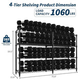 Garvee 70.8" W Storage Shelves Metal Shelving Unit, 4-Tier Heavy Duty Wire Shelving L-Shaped Storage Rack with Adjustable Shelf for Pantry Kitchen Corner Bedroom, 1100 LBS Capacity Garvee
