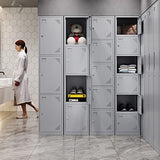 Letaya Metal Lockers for Employees,71" Steel Storage Cabinet with 6 Door Lockable for Office Staff,Home Sundries,Gym,School (Gray) Letaya