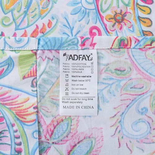 FADFAY Paisley Duvet Cover Set Queen Bohemian Damask Paisley Bedding Luxurious Pink Boho Paisley Comforter Cover Set 100% Cotton Ultra Soft Quilt Cover with Hidden Zipper Closure 3 Pieces, Queen Size FADFAY
