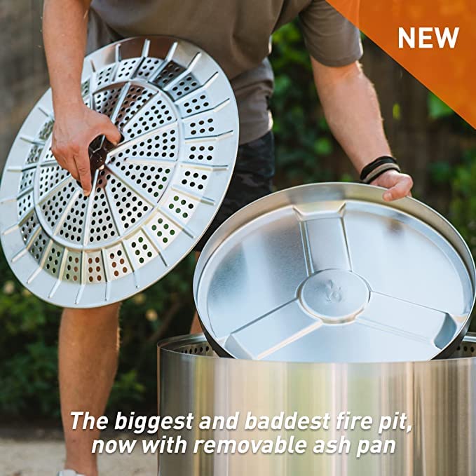Solo Stove Yukon 2.0, 27 Inch Smokeless Fire Pit with Removable Ash Pan - Wood Burning Portable Stainless Steel Outdoor Fireplace, Stainless Steel, Ideal for 6 or More People, 38 lbs Solo Stove