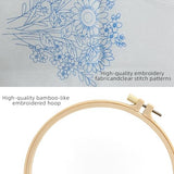 Herdiese Embroidery Kit for Beginners & Adults, 3 PCS Cross Stitch Kit with Floral Patterns – Complete Starter Set with Hoop, Pre-Printed Fabrics, Threads, 9 Needles & Scissors