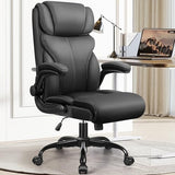 HeroSet Office Chair, Ergonomic Big and Tall Computer Desk Chairs, Executive Breathable Leather Chair with Adjustable Flip-up Armrests, Lumbar Support Swivel PC Chair with Rocking Function HeroSet