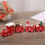 Happy Trees 3 Pcs Wooden Mini Train Decor Set for Christmas Party, Snowman Ornament Gift Home Decoration Happy Trees