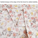 Viviland Floral Full Sheet Set - 4 Piece Vintage Pink & Yellow Flower Patterned Bed Sheets - Soft, Breathable Microfiber Sheets with Deep Pocket, Non-Slip Fitted Sheets & Pillowcases Viviland