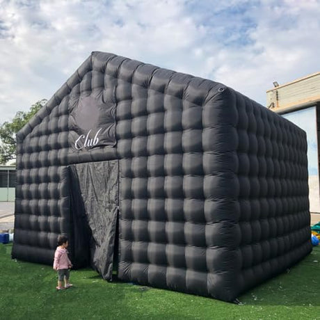 Large Black Inflatable Cube Disco Tent Square Gazebo Event Room Big Mobile Portable Night Club Party Pavilion for Backyard/Outdoor Events(20ftx16.5ft) Vinfgoes