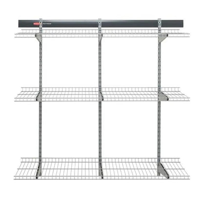 Rubbermaid Fasttrack Rail Storage 48"x16" 3-Shelf Kit, 350 lbs. Per Shelf, for Home/Garage/Shed/Workshop Organization