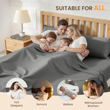 USXIBEI Queen Size 4 Piece Sheet Set - Comfy Breathable & Cooling Bed Sheets Set, Soft and Wrinkle Free, Deep Pockets, Easy & Secure Fit, Hotel Luxury Bedding for Women, Men - Oeko-Tex - Dark Grey USXIBEI