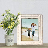 Prinz Homestead 8x10 Distressed Wood Picture Frame, Antique White, Tabletop or Wall Mount Prinz