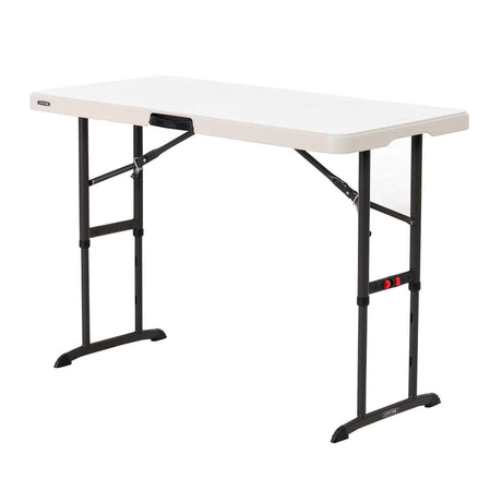 LIFETIME 80387 4-Foot Commercial Adjustable Folding Table, Almond Lifetime