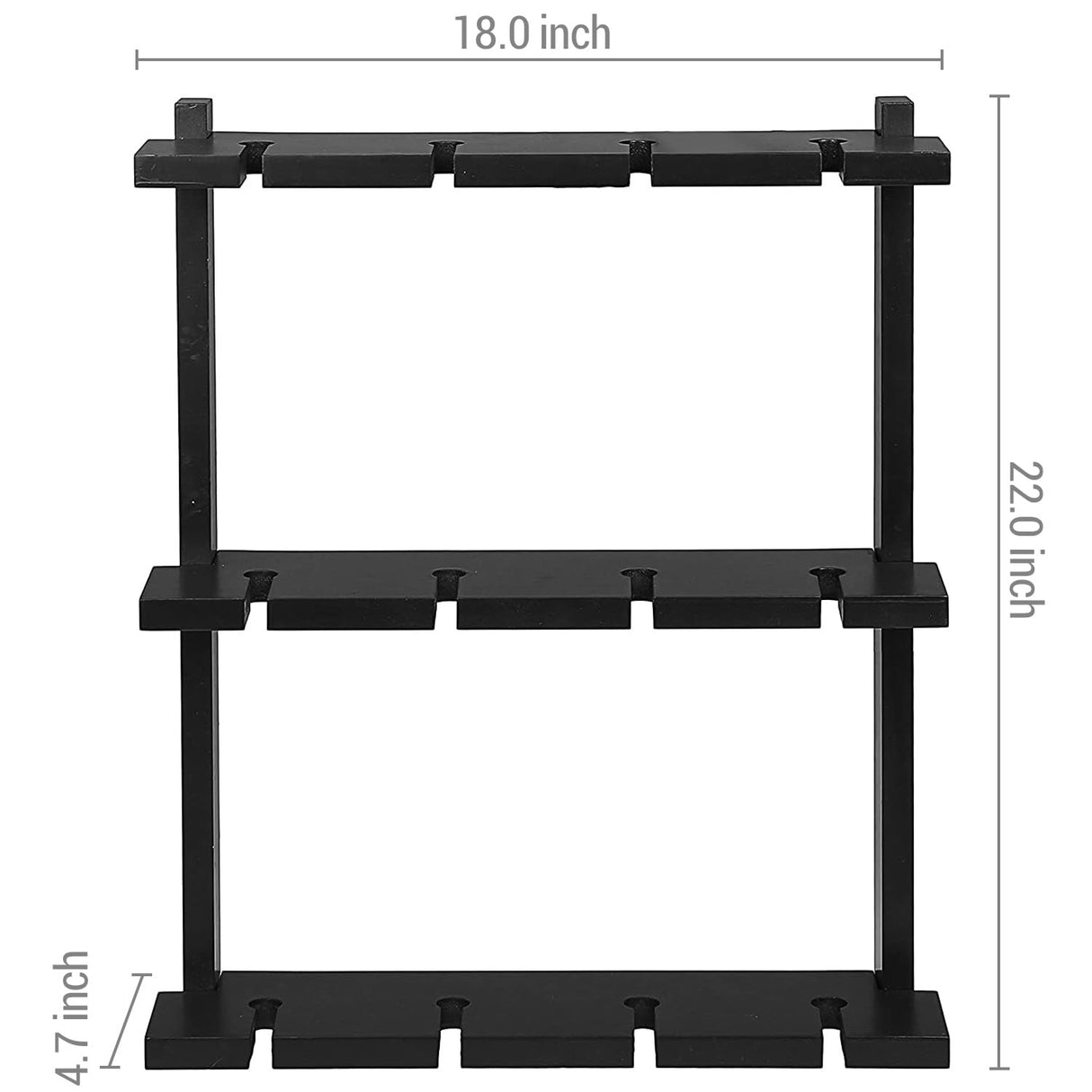 MyGift Wine Glass Rack - Wall-Mounted Black Wood Stemware, 12 Glassware Holder Rack, Wine Glasses Storage Hanger for Bar Kitchen MyGift