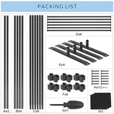 AKTOP Room Divider 3 Panel, Folding Fabric Wall Divider for Room Separation, Portable Room Partitions and Dividers 103"W x 70''H, Freestanding Privacy Screen for Office, Dorm, Studio, Classroom, Black AKTOP