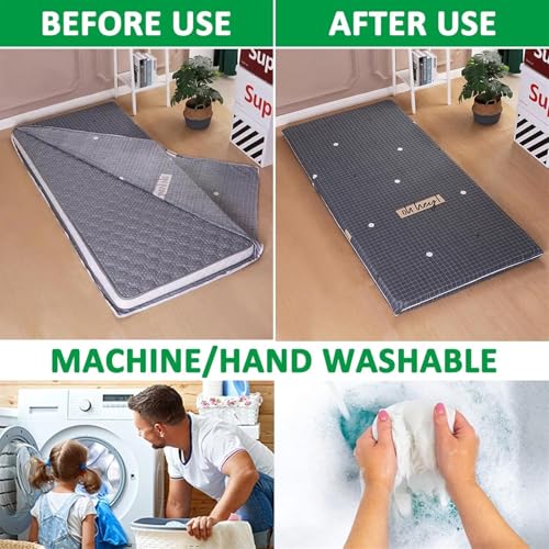 Cover for Traditional Japanese Floor Futon Mattres Futon Floor Mattress Cover with Zipper,100% Cotton Protection Cover for Shikibuton Futon Mattress,Soft Skin-Friendly Washable,(Style3,Full(120x200cm) OneGrifN