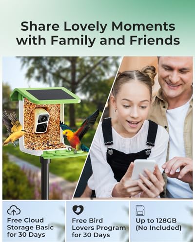 Smart Bird Feeder with Camera, 2-in-1 Bird Feeder Perch, 1080P HD AI Identify Hummingbird Feeder Camera, Auto Capture Bird Videos & Identify 10000+ K&F Concept