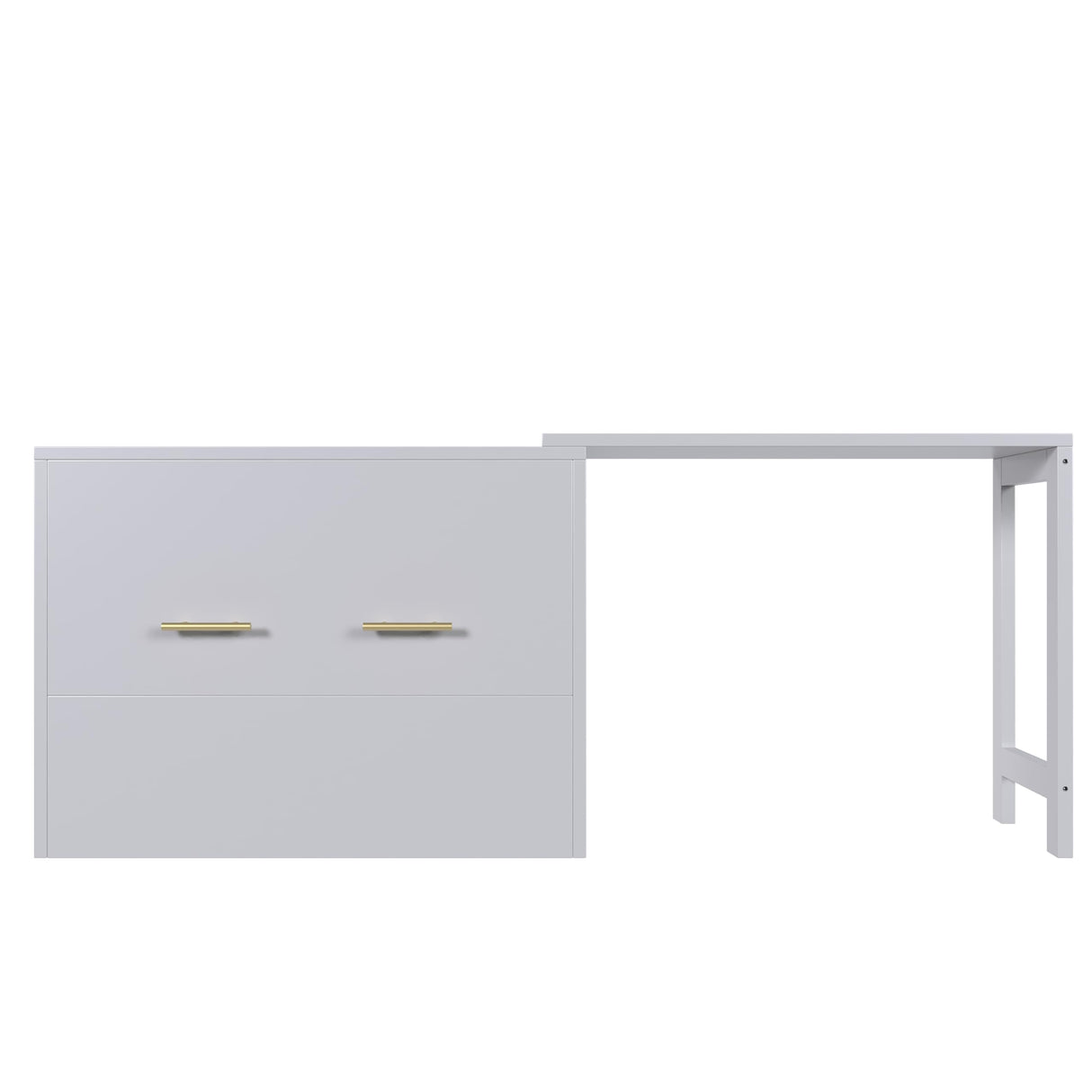 Merax Twin Size Murphy Cabinet Bed with Adjustable Position Desk, Murphy Chest Dresser Bed with Foldable Cushion for Guest Room, Apartment and Small Space Merax