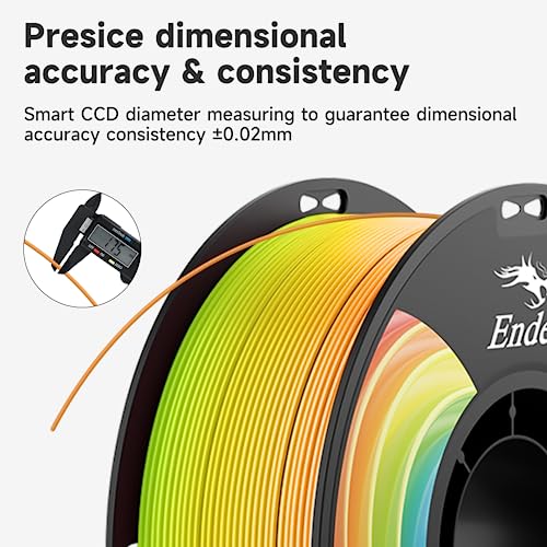 Official Creality PLA PRO (PLA+) Plus Filament Rainbow 1.75mm, Ender PLA + Rainbow Color Change 3D Printer Filament, 1kg Spool (2.2lbs), Dimensional Accuracy ±0.02mm. Fit Most 3D Printers - WoodArtSupply