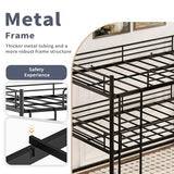 NestLude Triple Bunk Bed Heavy Duty, Twin-Size Metal Bunkbeds with Ladder, Family-Friendly for All Ages, Bedroom, No Box Spring Needed, Easy Assembly (Black) NestLude