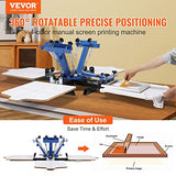 VEVOR Screen Printing Machine, 4 Color 4 Station 360° Rotable Silk Screen Printing Press, 21.2x17.7in Screen Printing Press, Double-Layer Positioning Pallet for T-Shirt DIY Printing VEVOR