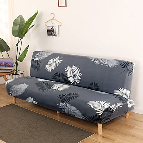 MIFXIN Armless Futon Slipcover Folding Sofa Cover Stretch Elastic Washable Couch Furniture Protector for 3 Seat Foldable Futon Sofa Bed Without Armrests (Dark Grey) MIFXIN