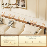 Huuger 118 Inch Sofa Table with Power Outlets and USB-C Ports, 5.9 Inch Narrow Entryway Table, Behind Couch Table with Storage, Extra-Long Console Table, Living Room, Rusitc Brown Huuger