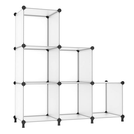 AWTATOS Closet Organizer 6 Cube Closet Storage Shelves DIY Stackable Closet Clothes Storage Organizer Shelving for Closet Bedroom, Home, Translucent AWTATOS