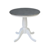 IC International Concepts Round Top Pedestal Dining Table, 30", White/Heather Gray IC International Concepts