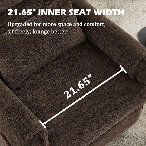Korser Power Recliner Chair, Small Recliners for Small Spaces, Electric Recliner Chairs for Adults with Remote, Pillow and Side Pockets, Reclining Chair with Memory Function, Living Room, Chenille