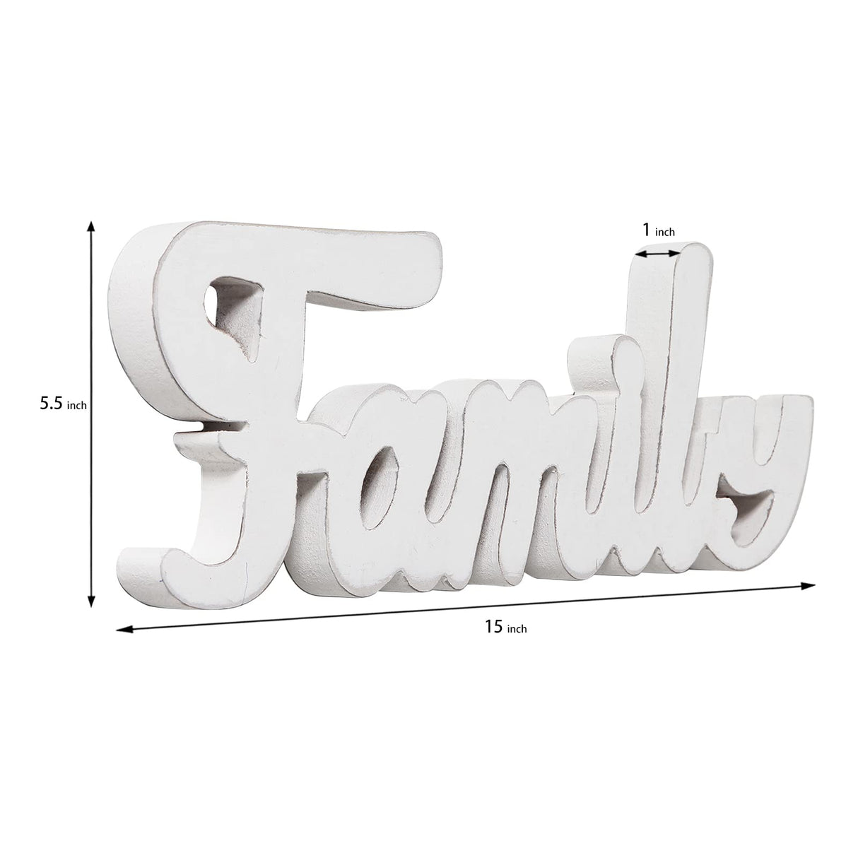 Sintosin Rustic Wooden Family Signs for Home Decor Wall 15", Farmhouse Distressed White Christmas Tabletop Decor Signs, Fireplace Mantle decor, Thanksgiving Family Wall Decor for Living Room Sintosin