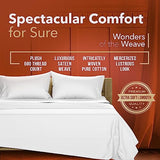 TEXAS LINEN CO. Luxury Egyptian Cotton King Size Sheet Set - 600 Thread Count 4 PC Deep Pocket Fitted and Flat Sheets, Soft, Cooling Extra Long Staple Hotel-Quality Bedding with Sateen Weave - White TEXAS LINEN CO.