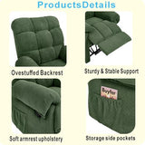 Rocker Recliner Chair, Manual High Back Glider Recliner Nursery Chair with Padded Footrest, Ergonomic Overstuffed Lounge Armchair, Comfy Reading Accent Chairs for Living Room, Bedroom, Nursery, Green