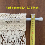 Yunsurey Retro Crochet Curtain Valance for Kitchen Window Boho Curtain Tiers for Coffee Decor Rod Pocket Farmhouse Short Curtains for Room Divider 1 Panel Knitting Doorway Curtain W35 X L26 Inch Yunsurey