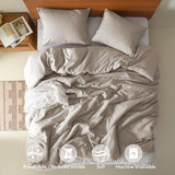 Comfort Spaces Taupe Queen Duvet Cover Set - 3 Pieces Breathable Dotted Weave Texture Duvet Sets, Modern Farmhouse Boho Duvet Cover & Sham, All Season Microfiber Queen Bed Set, Full/Queen Comfort Spaces
