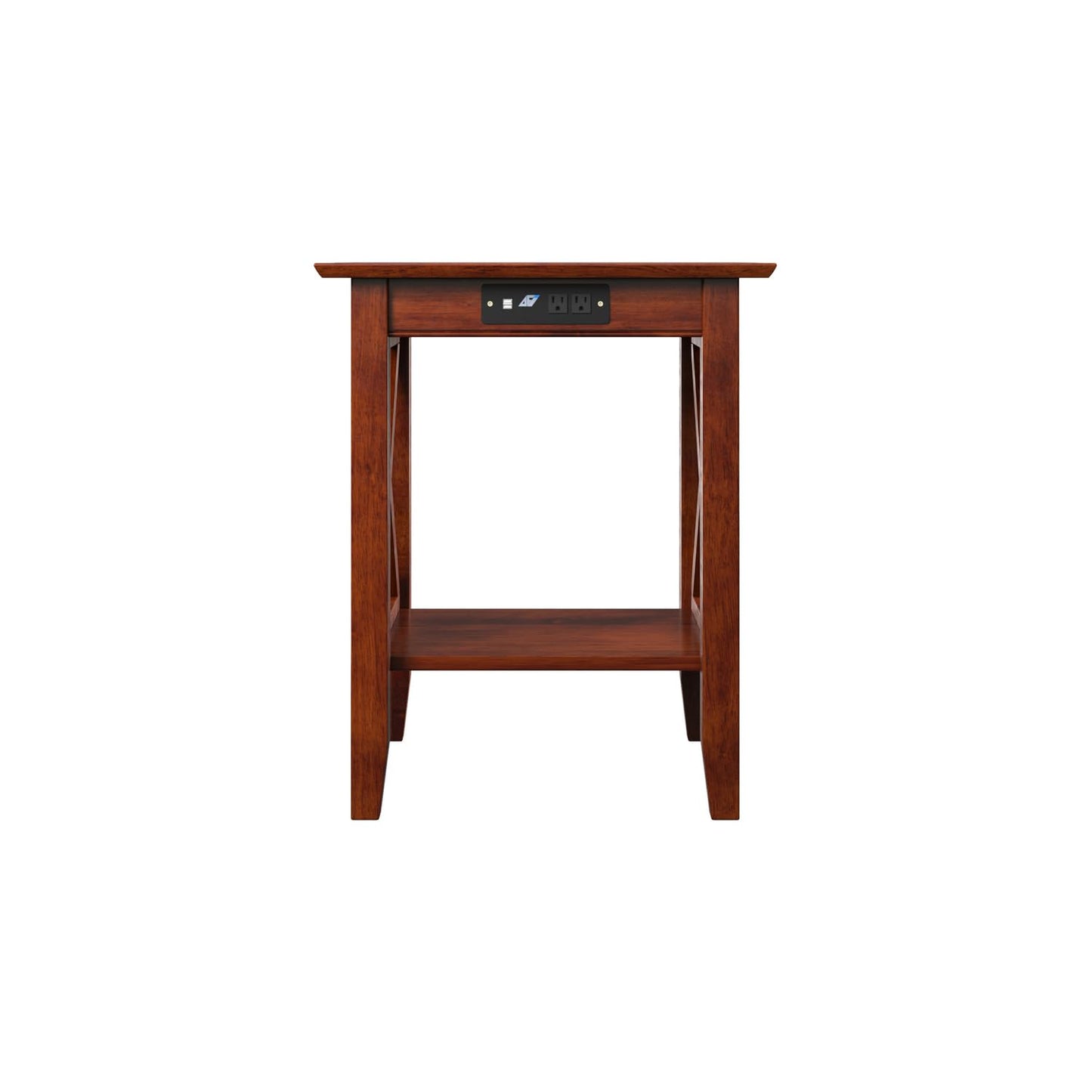 Atlantic Furniture Lexi Printer Stand with Charging Station, Walnut AH10254