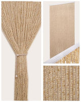 Erfolkerz 90 Strands Beaded Curtain for Doorways -35.5"x79"- Handmade Natural Beaded Curtains，Boho Doorway Wood and Bamboo Bead Curtain-As Insect Screen/Room Divider-Beige Erfolkerz