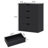 HAUOMS Modern 4 Drawer Dresser, Black Chest of Drawers for Bedroom,Closet Dressers with Drawers for Living Room, Entryway, Hallway HAUOMS