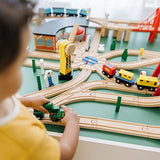 Melissa & Doug Wooden Railway Set, 130 Pieces - Wooden Train Set for Toddlers Ages 3+ Melissa & Doug