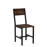 VASAGLE Dining Chair Set of 2, Rustic Wood Chairs with Metal Steel Frame, Easy to Assemble, Stable, Comfortable Seat, Modern Farmhouse Chair for VASAGLE